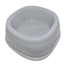 Stefanplast Quadratischer Futternapf aus Kunststoff Grau 600 ml für Hunde und Katzen – Bild 1 von 3