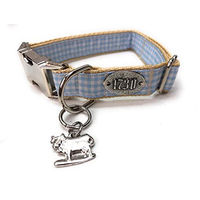 Produktbild von Steinnacher Hundehalsband Bavaria Trachtenhalsband aus Nylon hellblau Größe M 2 cm breit