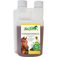 Produktbild von Stiefel Schwarzkümmelöl für Pferde 250 ml zur Unterstützung von Immunsystem, Atemwegen, Verdauung sowie Haut und Fell - 250 ml