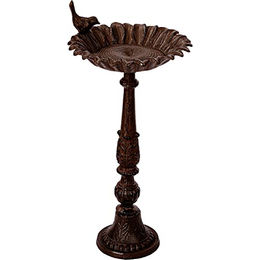 STILISTA Vogeltränke aus Gusseisen freistehend Braun 50 x 24 cm - 0,75 l – Bild 1 von 6