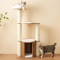 Produktbild von STILVORA Kratzbaum für Katzen mit 135cm Höhe, XXL-Stamm, 3 Plattformen und Kratztonne in Weiß oder Beige