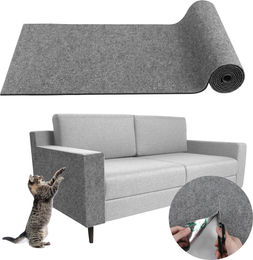 STILVORA Selbstklebende Katzen Kratzmatte aus Teppich Hellgrau 100x40 cm – Bild 1 von 4