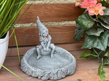 Stone and Style Frostfeste Insektentränke Elfe aus Steinguss Grau 18 cm – Bild 1 von 4