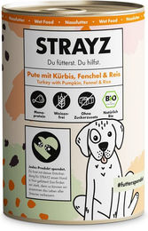 Produktbild von STRAYZ Bio Hundefutter Adult Bio-Pute mit Bio-Kürbis, Bio-Fenchel und Bio-Reis ohne Zucker 6 x 400 g - 6 x 400 g