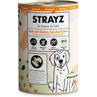 Produktbild von STRAYZ Bio Hundefutter Adult Bio-Pute mit Bio-Kürbis, Bio-Fenchel und Bio-Reis ohne Zucker 6 x 400 g - 6 x 400 g