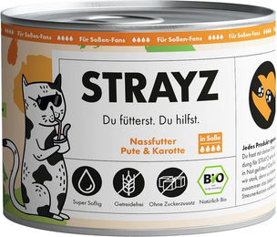 Produktbild von STRAYZ Bio Hundefutter Pute und Karotte in Soße 6x200g - 6 x 200 g