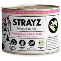 Produktbild von STRAYZ Bio Hundefutter Rind und Rote Beete Stückchen in Sauce, 6x200 g, getreidefrei und monoprotein - 6 x 200 g