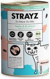 Produktbild von STRAYZ Bio Katzen Nassfutter Lachs und Broccoli Paté getreidefrei mit hohem Fleischanteil 6x400g - 6 x 400 g