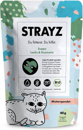 Produktbild von STRAYZ Bio Katzen-Suppe Lachs & Rosmarin 14x40g