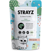 Produktbild von STRAYZ Bio Katzen-Suppe Lachs & Rosmarin 14x40g
