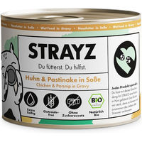 Produktbild von STRAYZ Bio Katzenfutter Bio-Huhn und Bio-Pastinake in Sauce, 6 x 200 g, getreidefrei und ohne Zucker