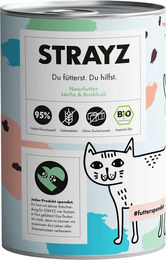 STRAYZ Bio Katzenfutter Lachs und Brokkoli Adult 6x400g - 6 x 400 g – Bild 1 von 2