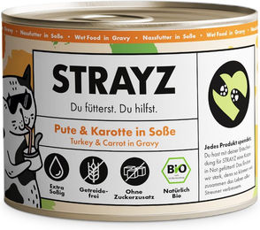 Produktbild von STRAYZ Bio Katzenfutter Pute und Karotte in Sauce 6 x 200 g getreidefrei - 6 x 200 g