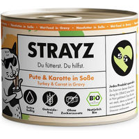 Produktbild von STRAYZ Bio Katzenfutter Pute und Karotte in Sauce 6 x 200 g getreidefrei - 6 x 200 g