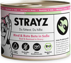 Produktbild von STRAYZ Bio Katzenfutter Rind mit Rote Bete in Sauce getreidefrei 6 x 200 g - 6 x 200 g