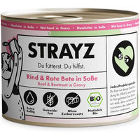 Produktbild von STRAYZ Bio Katzenfutter Rind mit Rote Bete in Sauce getreidefrei 6 x 200 g - 6 x 200 g