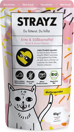 STRAYZ Bio Katzenpastete Ente und Süßkartoffel Adult 14 x 85 g - 12 x 85 g – Bild 1 von 2