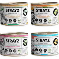 Produktbild von STRAYZ BIO Nassfutter für Katzen Probierpaket mit 4 Sorten 8 x 200 g