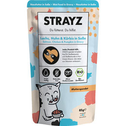 STRAYZ Bio Nassfutter Lachs Huhn und Kürbis in Sauce für Katzen – Bild 1 von 1