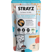 Produktbild von STRAYZ Bio Nassfutter Lachs Huhn und Kürbis in Sauce für Katzen