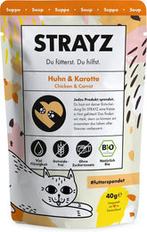 STRAYZ BIO Suppe Huhn & Karotte für erwachsene Katzen 14x40g – Bild 1 von 2