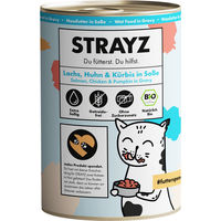 Produktbild von Strayz Katzen-Nassfutter Lachs Huhn und Kürbis in Soße 400 g