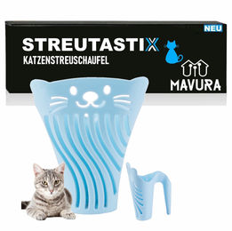 STREUTASTIX Katzenstreuschaufel aus Kunststoff in Blau – Bild 1 von 4