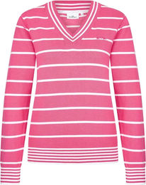 Strickpullover mit V-Ausschnitt HV Society Manon für Damen in Rosa aus Baumwolle – Bild 1 von 1