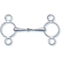 Produktbild von Stübben 3-Ring Gebiss aus Edelstahl in Silber für Pferde