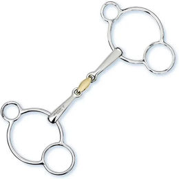 Produktbild von Stübben 3-Ring Gebiss aus Metall in Silber für Pferde - 13,5 cm
