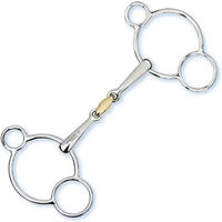 Produktbild von Stübben 3-Ring Gebiss aus Metall in Silber für Pferde - 13,5 cm