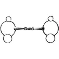 Produktbild von Stübben 3-Ring-Trense Gebiss doppelt gebrochen aus Edelstahl 14,5 cm 16 mm