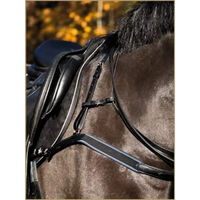 Produktbild von Stübben Brustblatt für Warmblut Pferde aus Leder wattiert Schwarz/Silber