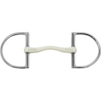 Produktbild von Stübben Fine Line Flex D-Ring Gebiss aus Kunststoff in Weiß für Pferde