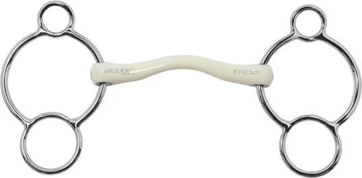 Produktbild von Stübben Fine Line Flex Drehriegel mit 3 Ringen für Pferde in Weiß aus Kunststoff