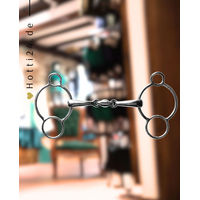 Produktbild von Stübben Gebiss 3-Ring-Trense doppelt gebrochen aus Metall in Silber