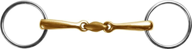 Produktbild von Stübben Gebiss mit 2 Ringen für Pferde in Gold-Optik aus Metall