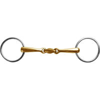 Produktbild von Stübben Gebiss mit 2 Ringen für Pferde in Gold-Optik aus Metall