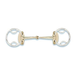 Produktbild von Stübben Golden Wings Trensengebiss 4 in 1 einfach gebrochen aus Edelstahl in Goldoptik 12,5 cm 14 mm