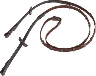 Stübben Gurtzügel schmal mit 9 Lederstegen und Zaumhaken für Vollblut in Schwarz mit silbernen Beschlägen 140cm – Bild 1 von 2