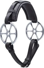 Produktbild von Stübben Hackamore für Pferde aus Leder mit Blumenringen in Schwarz