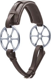Produktbild von Stübben Hackamore für Pferde und Ponys aus Leder mit Blumenringen in Braun