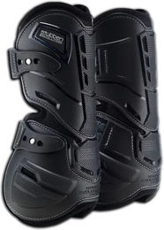 Stübben Hybrid Springgamaschen für Pferde Schwarz Größe M mit Fleece – Bild 1 von 9