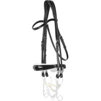 Produktbild von Stübben Kandare Clare Slide&Lock mit kombiniertem Reithalfter Switch Leitrim aus Leder für Warmblut