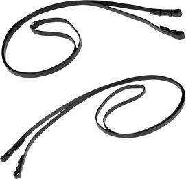 Stübben Kandarenzügel Set aus Leder flach und schmal in Schwarz mit Silberbeschlag für Vollblut und Warmblut – Bild 1 von 7