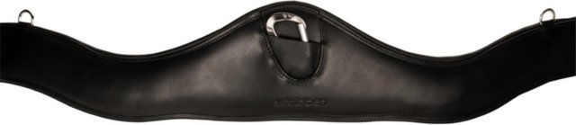 Stübben Leder-Sattelgurt Contour mit beidseitigem Elastikzug Schwarz 130cm – Bild 1 von 2