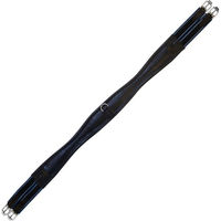 Produktbild von Stübben Leder Sattelgurt Langgurt Overlay mit beidseitigem Elastikzug in Schwarz - 115 cm
