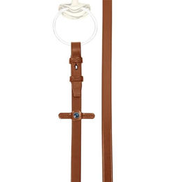 Produktbild von Stübben Lederzügel glatt schmal schwarz mit silbernen Beschlägen für Vollblut 140cm - 140 cm