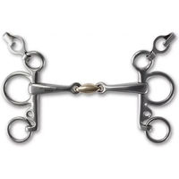 Produktbild von Stübben Pelham Gebiss 2240 doppelt gebrochen aus Edelstahl mit Sweet Copper Mittelstück 13,5 cm 14 mm für Pferde