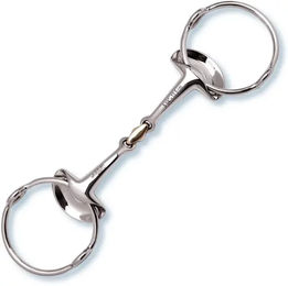 Stübben Silver Wings Aufziehtrense 2-Fach gebrochen aus Edelstahl 13,5 cm 16 mm – Bild 1 von 2